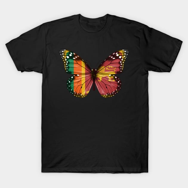 Sri Lankan Flag  Butterfly - Gift for Sri Lankan From Sri Lanka T-Shirt by Country Flags